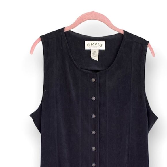 Orvis Sz 14P Button Down Front Tie Back Sleeveless Maxi Dress - Picture 3 of 7